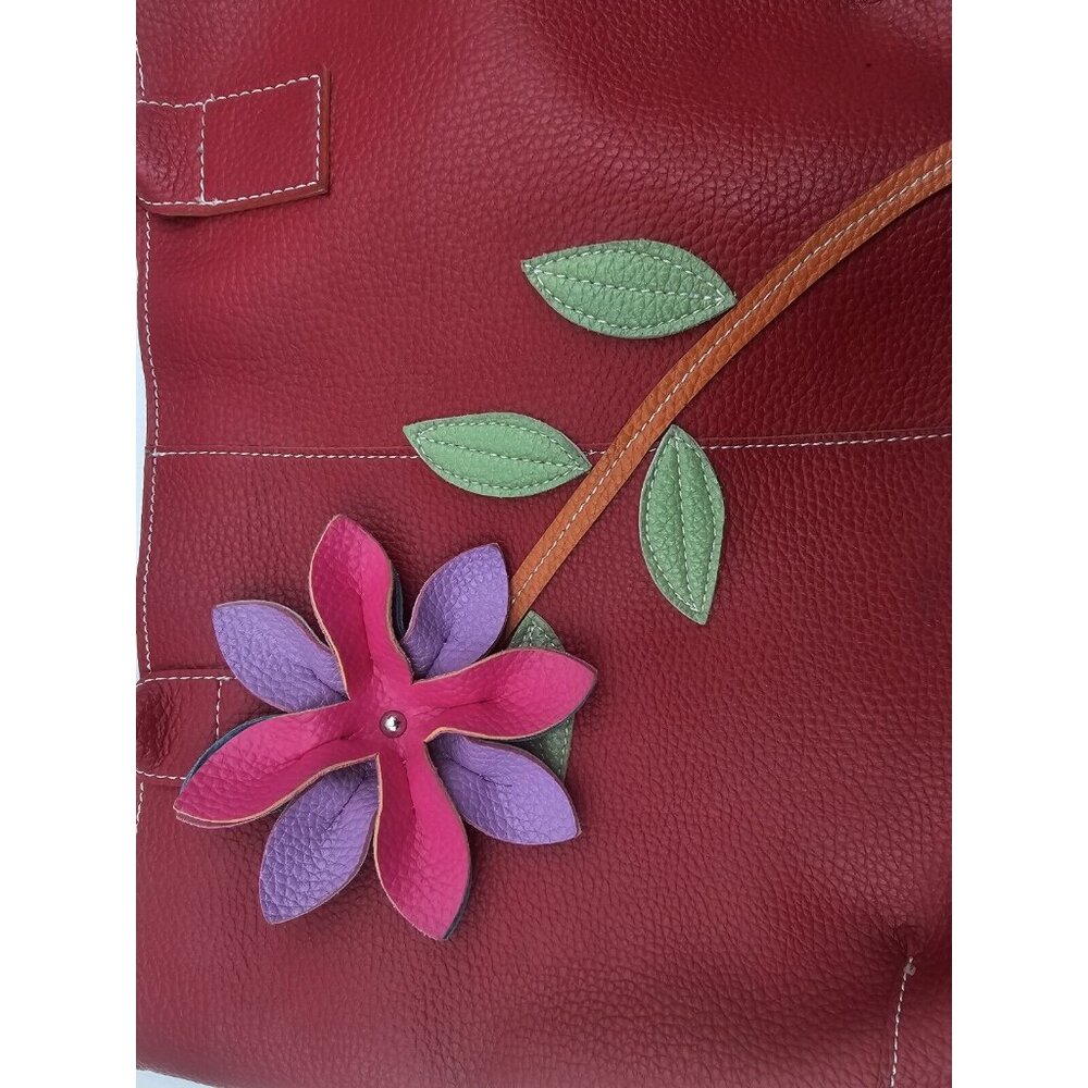 Mellow World Red Python Leatherette 3d Flower,Pur… - image 4